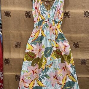 Blue Island Vibrant Floral Maxi Dress